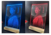 Custom Hammered Glass Portrait 10" (20×30cm) | Handmade Photo Keepsake with LED Base - Image 6