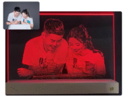 Custom Hammered Glass Portrait 8" (15×20cm) | Handcrafted Photo Gift with LED Base - Image 6