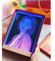 Custom Hammered Glass Portrait 10" (20×30cm) | Handmade Photo Keepsake with LED Base - Image 5