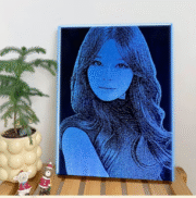 Custom Hammered Glass Portrait 10" (20×30cm) | Handmade Photo Keepsake with LED Base - Image 7